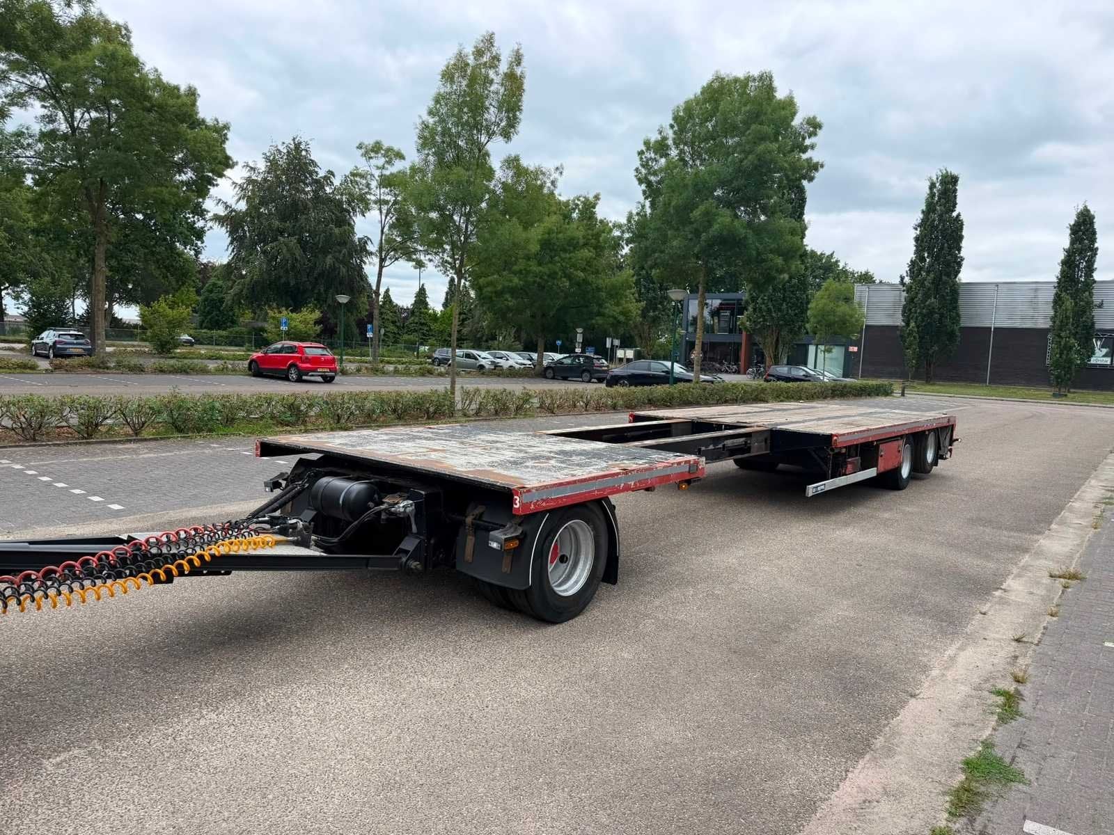 2007 GS Meppel AV-2800 LCU uitschuifbare vlakke aanhanger, Gebruikt