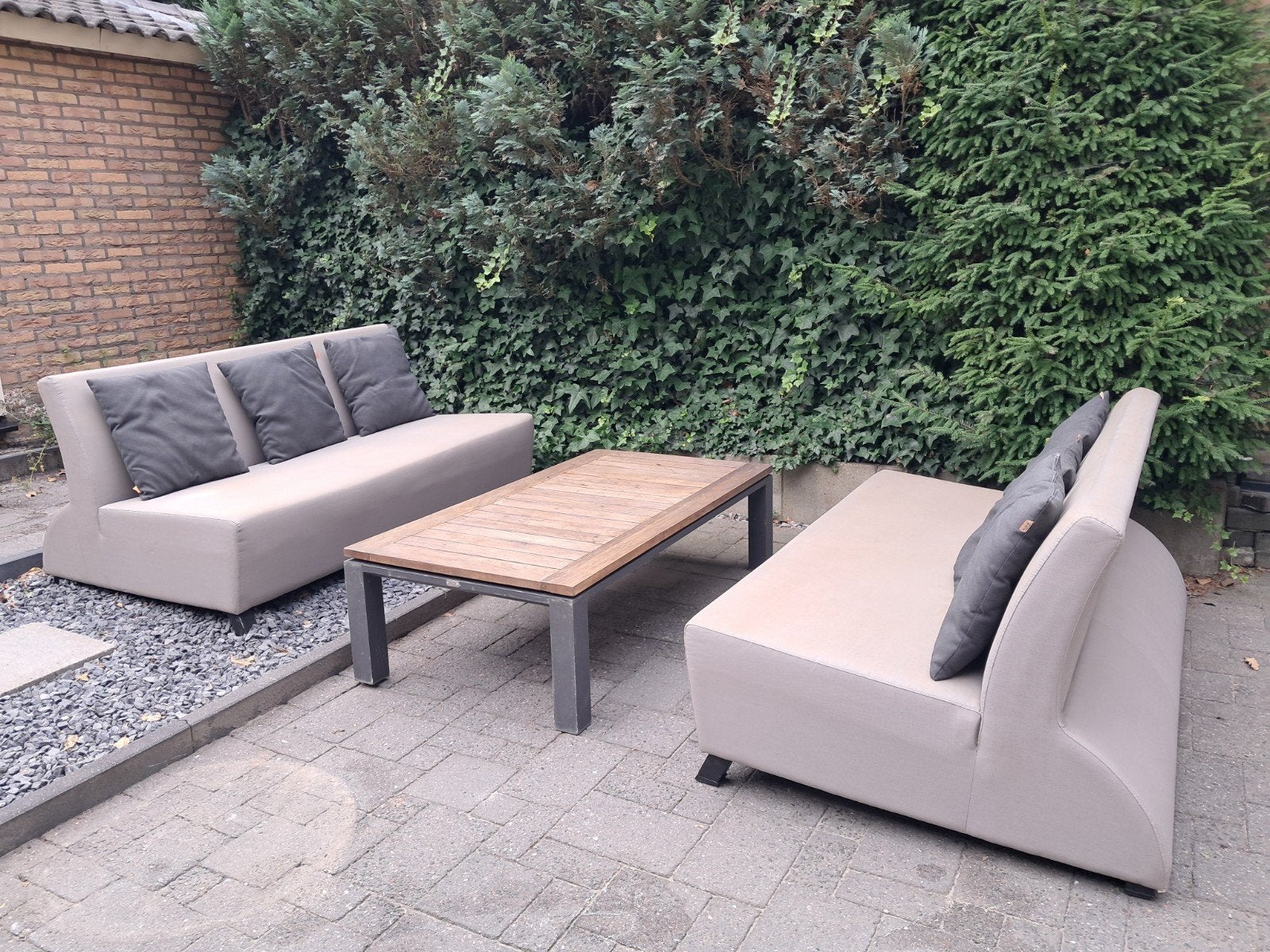 Life all weather loungeset tuinbank tafel buitenhof, Tuin en Terras, Ophalen, Gebruikt, 6 zitplaatsen, Aluminium