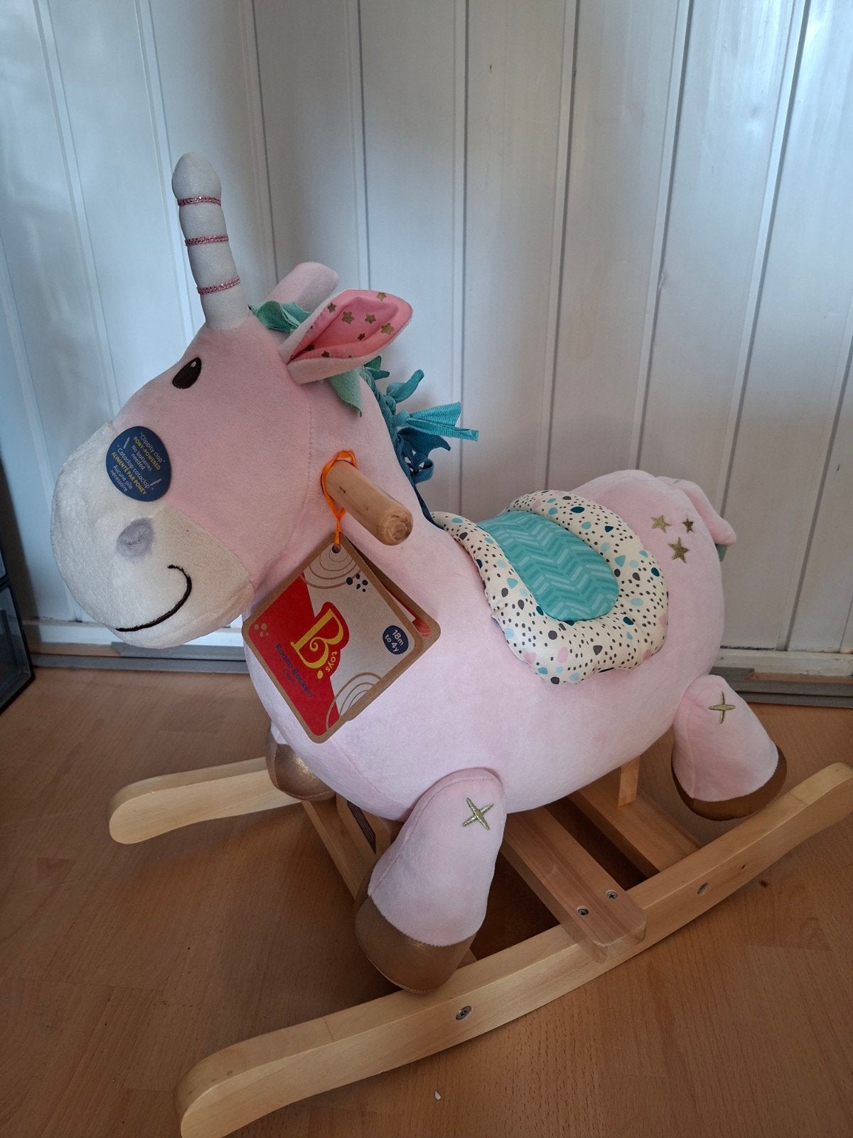 Houten Hobbelpaard Eenhoorn, Kinderen en Baby's, Ophalen, Zo goed als nieuw, Jongen of Meisje