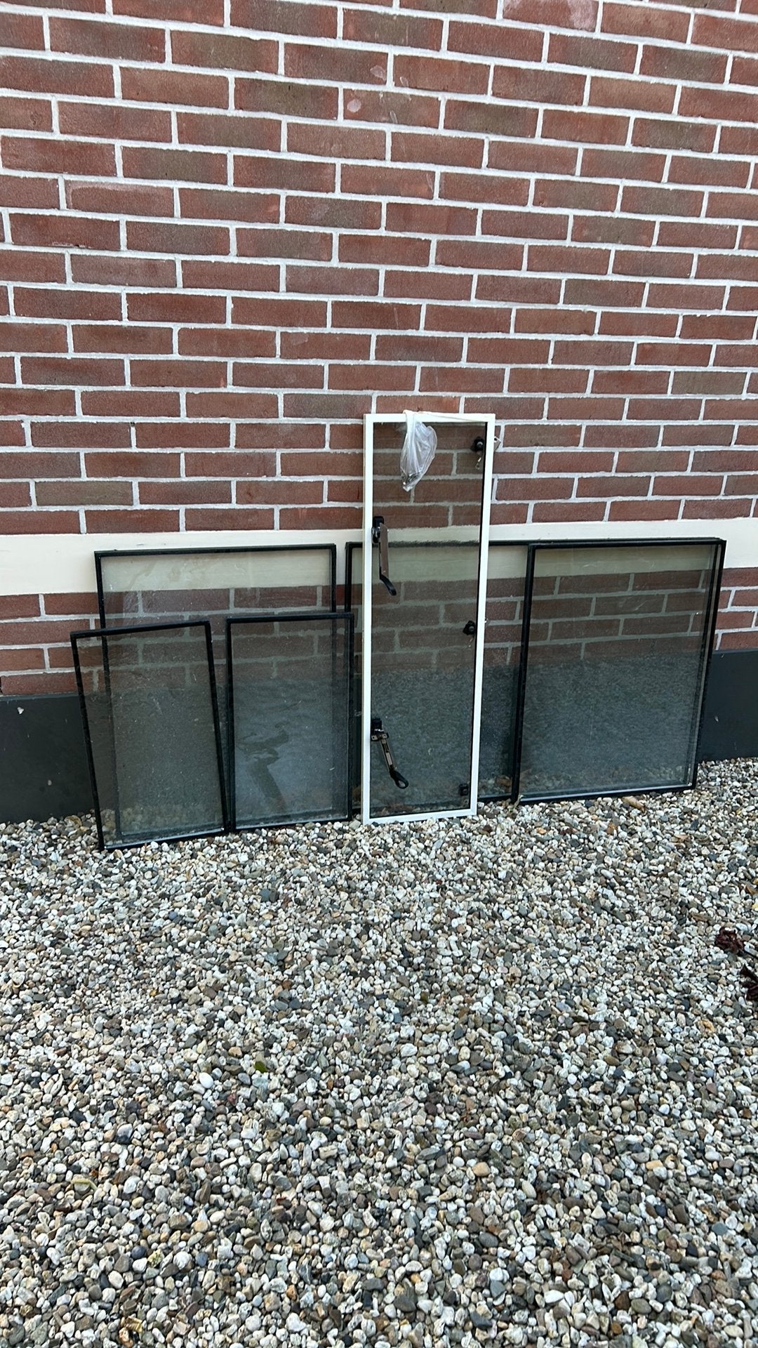 Te koop HR++ glas 6x, Gevelraam of Ruit, Minder dan 80 cm, Zo goed als nieuw, 160 cm of meer