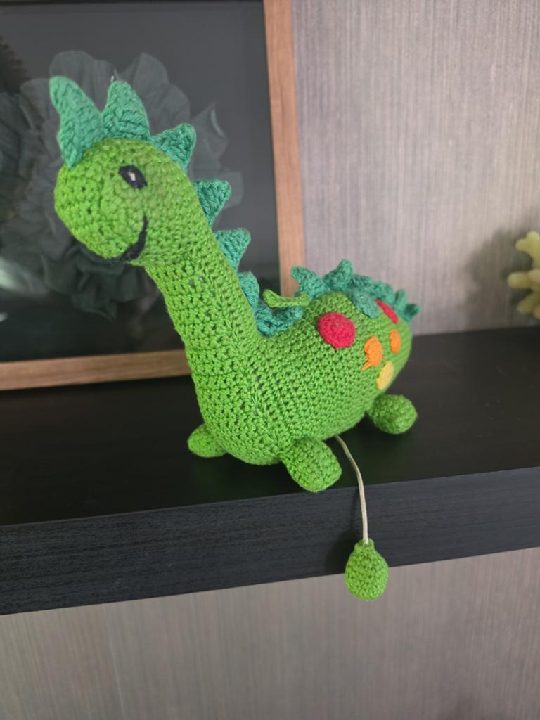 Gehaakte Dinosaurus Muziekmobiel - Groen, Groen, Overige merken, Ophalen of Verzenden, Zo goed als nieuw