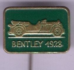 Bentley 1928 groen op koper oldtimer auto speldje( A_170), Ophalen of Verzenden, Zo goed als nieuw, Transport, Speldje of Pin