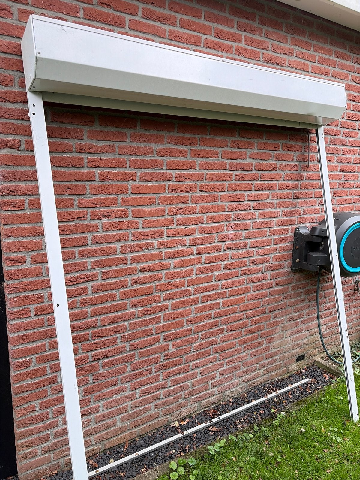 Elektrisch rolluik 196x180 cm (excl. kast), Ophalen, Gebruikt, Wit, 150 tot 200 cm