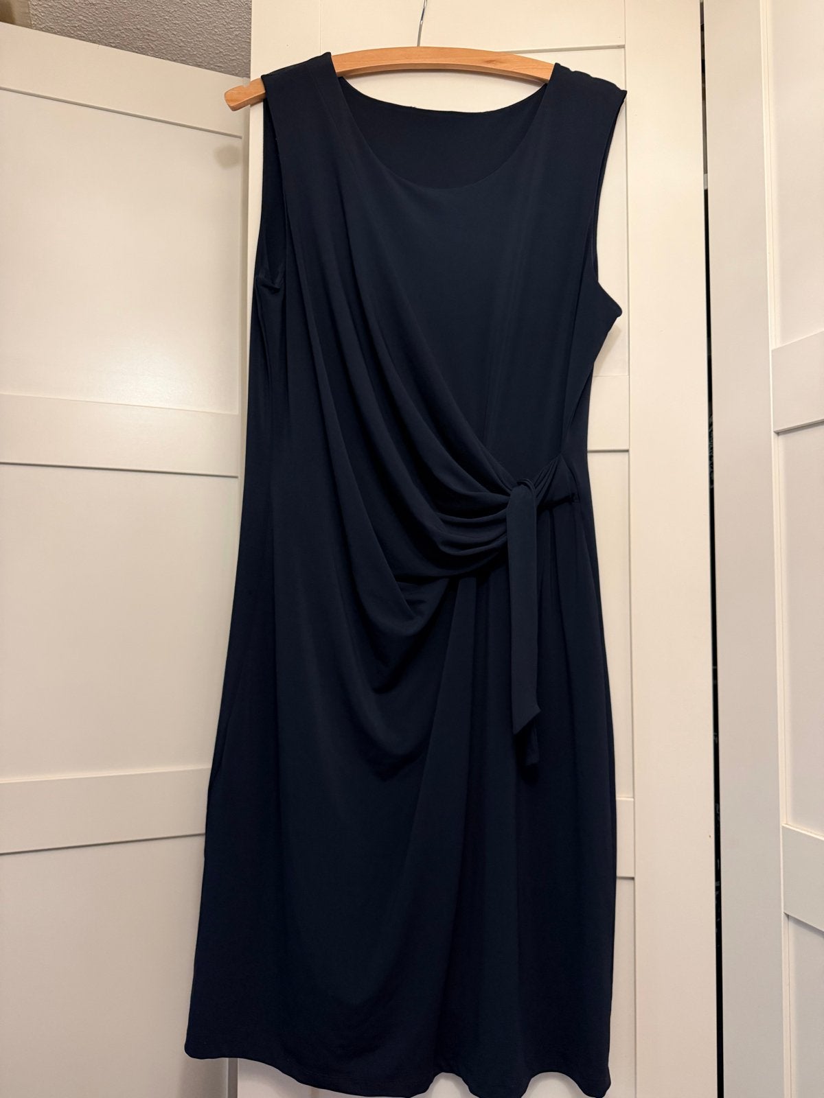 Donkerblauwe jurk, maat 42, boven de knie, Ophalen of Verzenden, Maat 42/44 (L), Blauw, Boven de knie