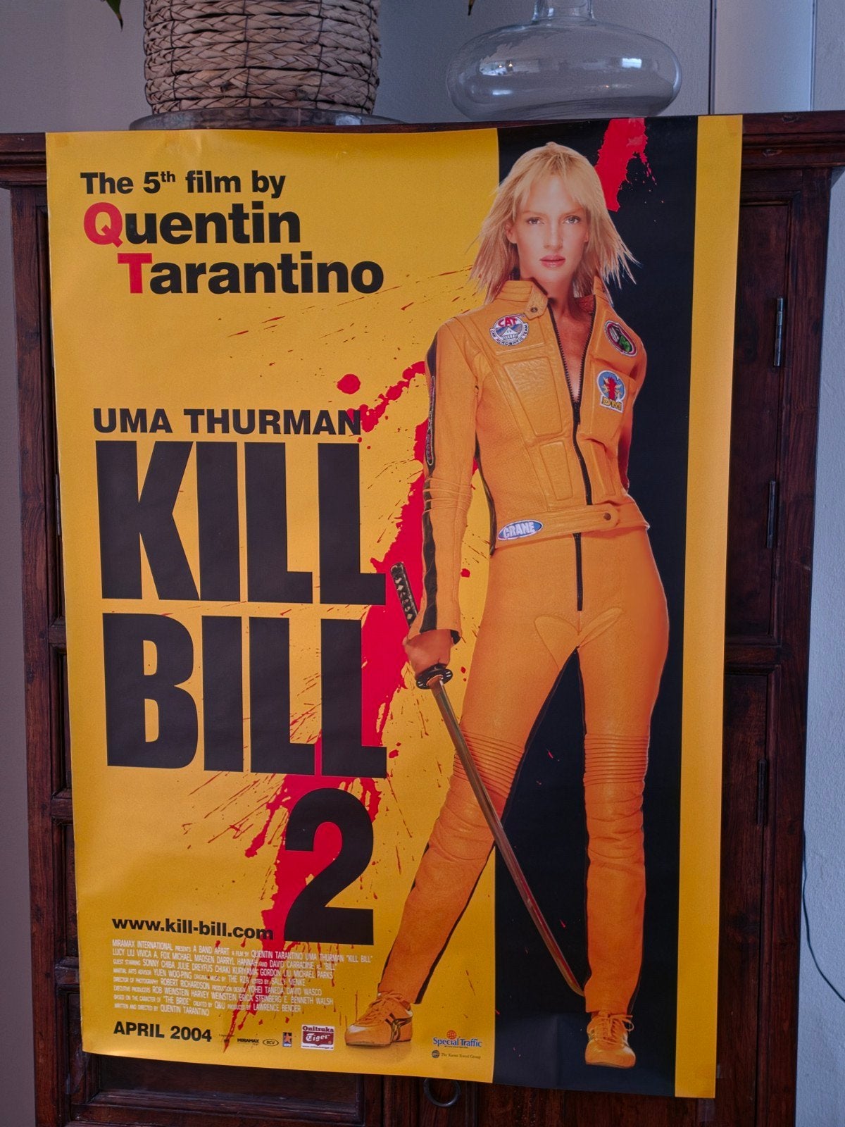Originele bioscoop filmposter Kill Bill 2 (2004), Deurposter of groter, Ophalen of Verzenden, Film en Tv, Rechthoekig Staand
