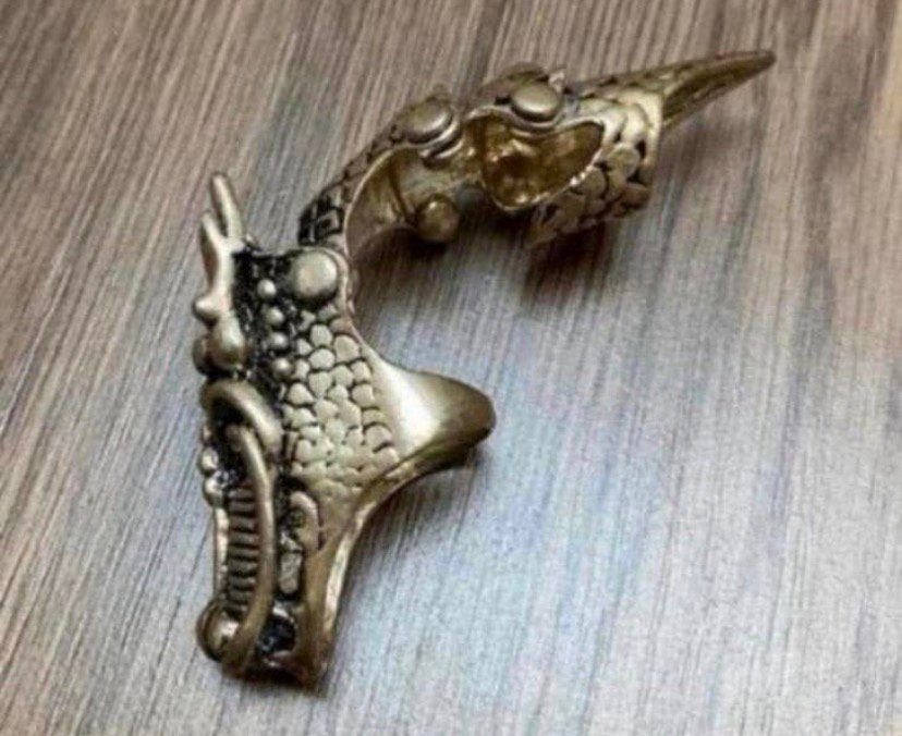 Draak vinger ring. Gehele vinger, Overige materialen, Ophalen of Verzenden, Zo goed als nieuw, Dame of Heer