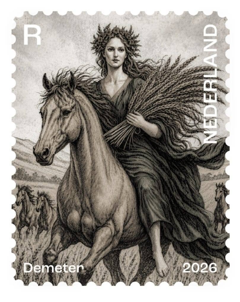 2026 Nederland Crypto Stamp - Demeter - ZWART. Postfris., Ophalen of Verzenden, Na 1940, Postfris