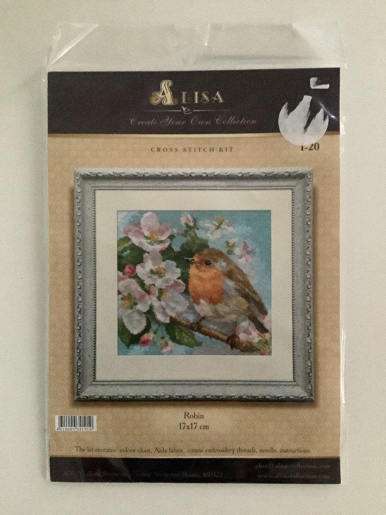 Borduurpakket Alisa roodborstje, Hobby en Vrije tijd, Ophalen of Verzenden, Nieuw, Handborduren, Borduurpakket