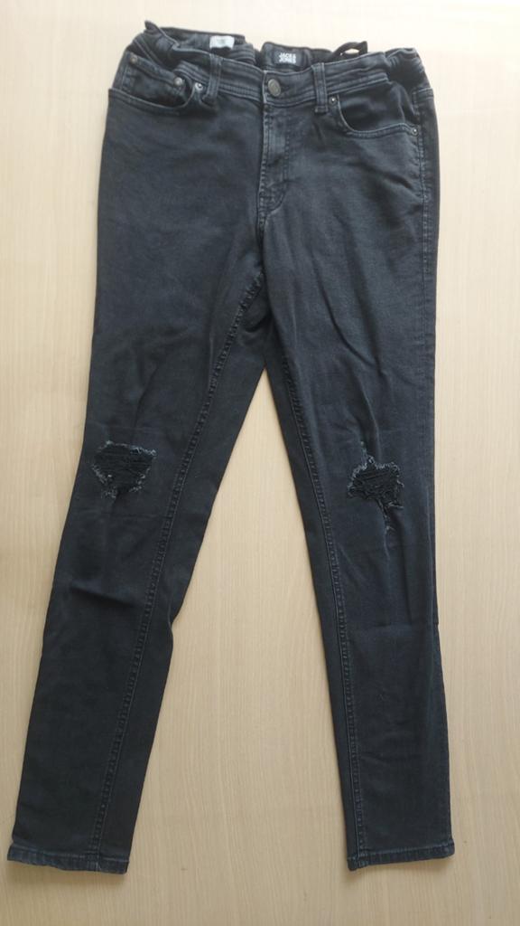 Jack & Jones Jongens Jeans Zwart met Gaten, Kinderen en Baby's, Kinderkleding | Maat 176, Broek, Gebruikt, Ophalen of Verzenden