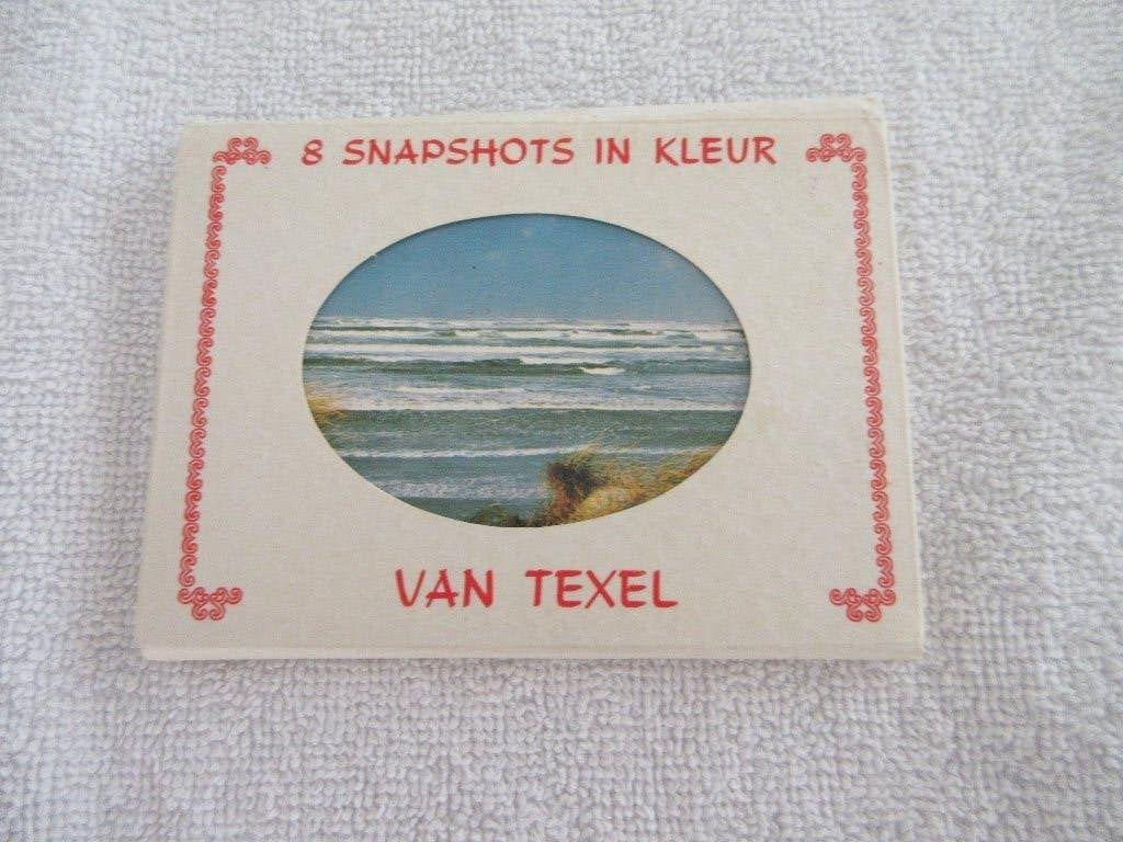 Texel 8 snapshots met o.a veerboot Marsdiep kleur., Ophalen of Verzenden, 1960 tot 1980, Ongelopen, Waddeneilanden
