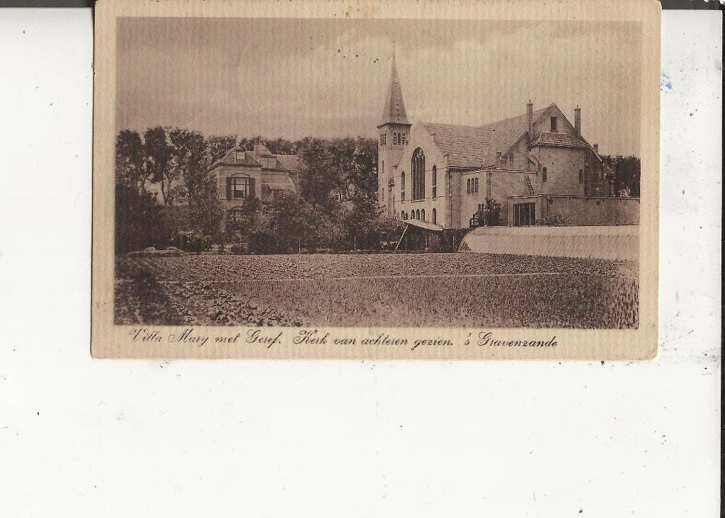 s Gravenzande Gereformeerde kerk met Villa Mary 13-8-1914, Verzamelen, Ansichtkaarten | Nederland, Ophalen of Verzenden, Voor 1920