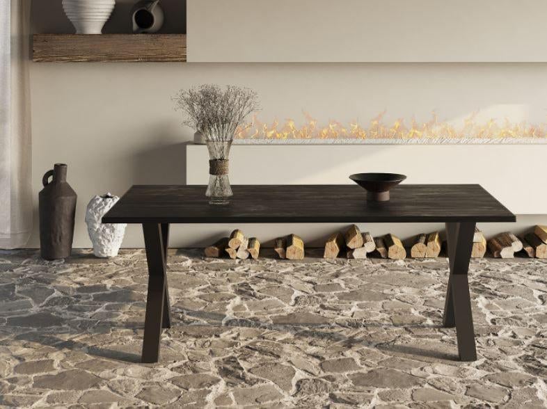 Eetkamertafel Zwart Mangohout 200 cm NIEUW VOORRAAD, Overige houtsoorten, Nieuw, Vijf personen of meer, 150 tot 200 cm