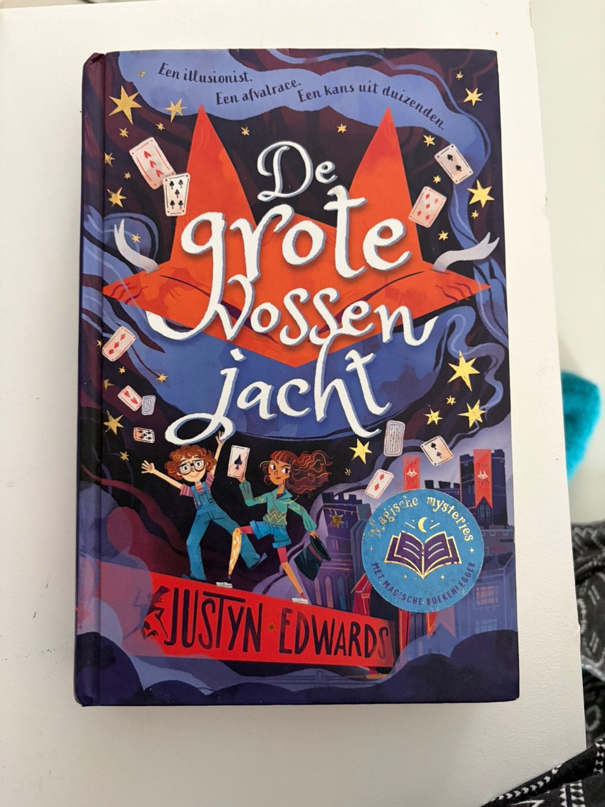 De grote vossenjacht /Justyn Edwards /hardcover bijna nieuw, Ophalen of Verzenden, Zo goed als nieuw