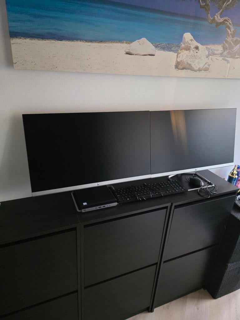 Thuiswerk compleet 27 inc  incl  mini  HP pc, Computers en Software, Monitoren, Ophalen of Verzenden, Zo goed als nieuw, HP, IPS