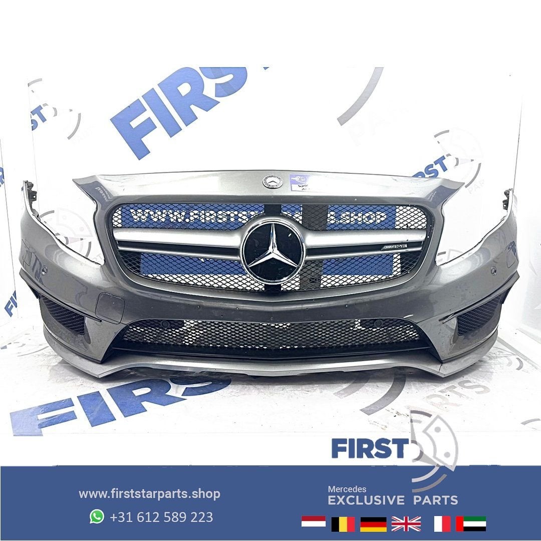 W156 X156 GLA 45 AMG VOORBUMPER COMPLEET GLA45 BUMPER + GRIL, Gebruikt, -, Voor, Ophalen of Verzenden