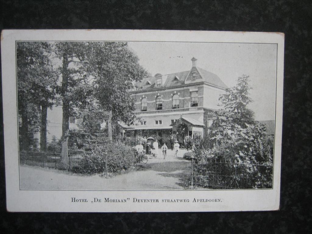 APELDOORN Deventer straatweg Hotel De Moriaan, Verzamelen, Ophalen of Verzenden, 1940 tot 1960, Gelderland