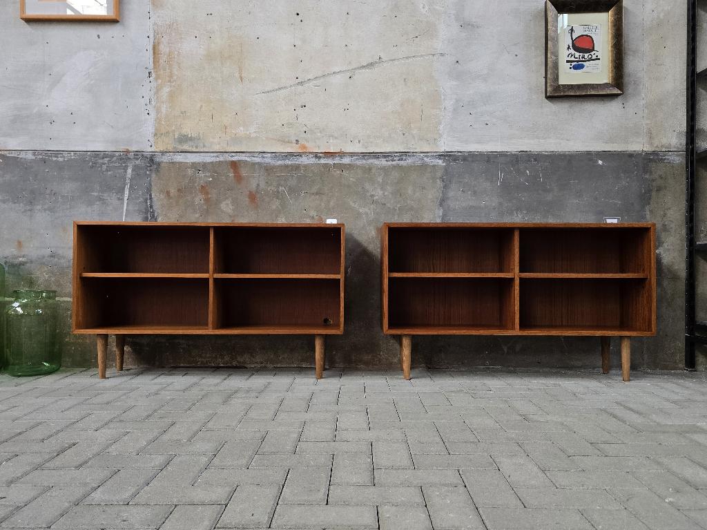 2x Mid Century Teak Dressoir | Lowboard Vintage Lage Kast