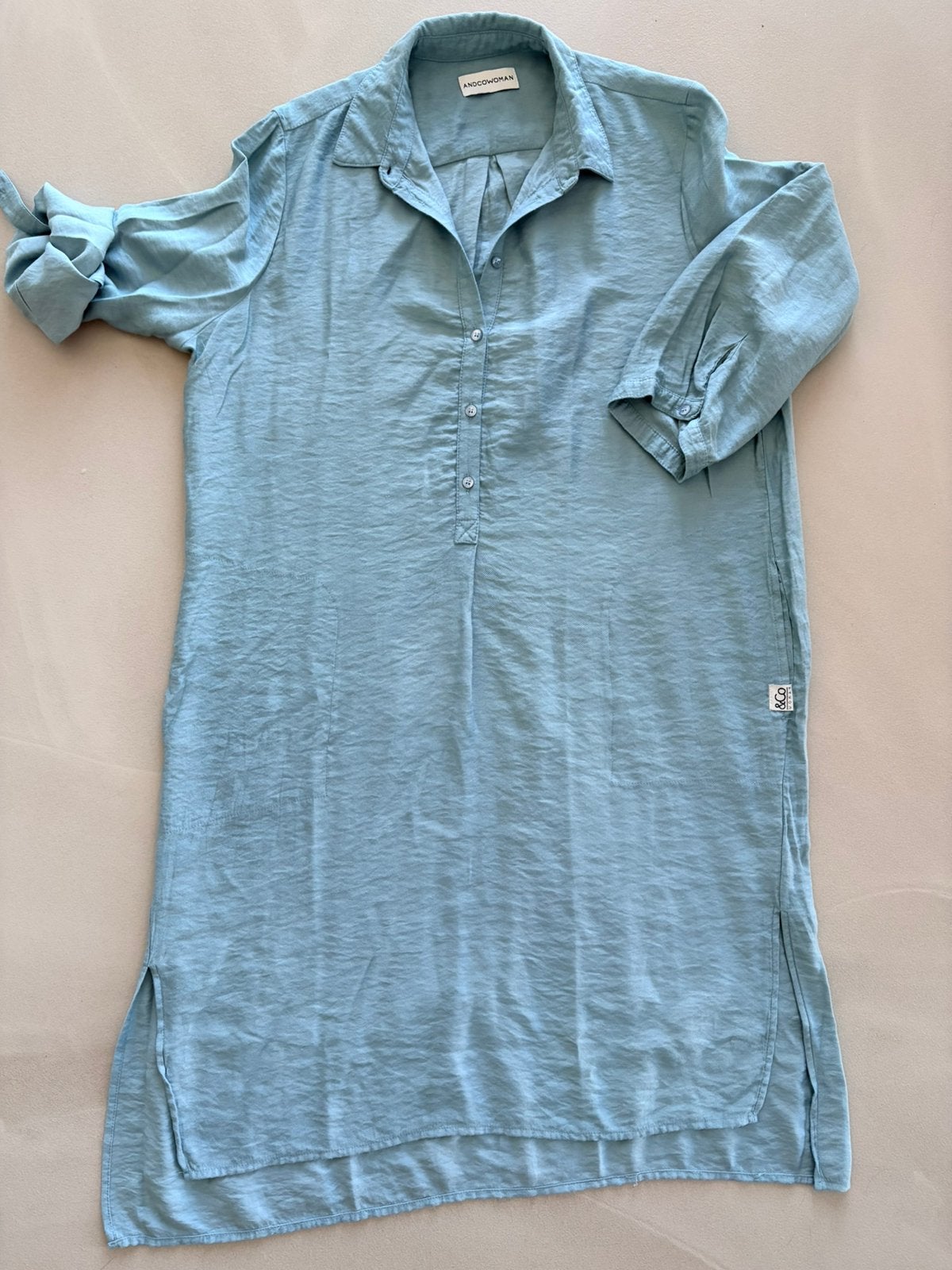 And Co Woman linnen jurk, Kleding | Dames, Jurken, Maat 38/40 (M), Blauw, Ophalen of Verzenden, Zo goed als nieuw