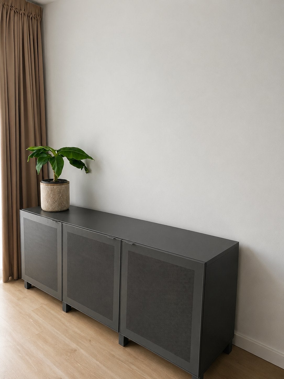 IKEA BESTÅ TV bench, Ophalen, 150 tot 200 cm, Eikenhout, Zo goed als nieuw