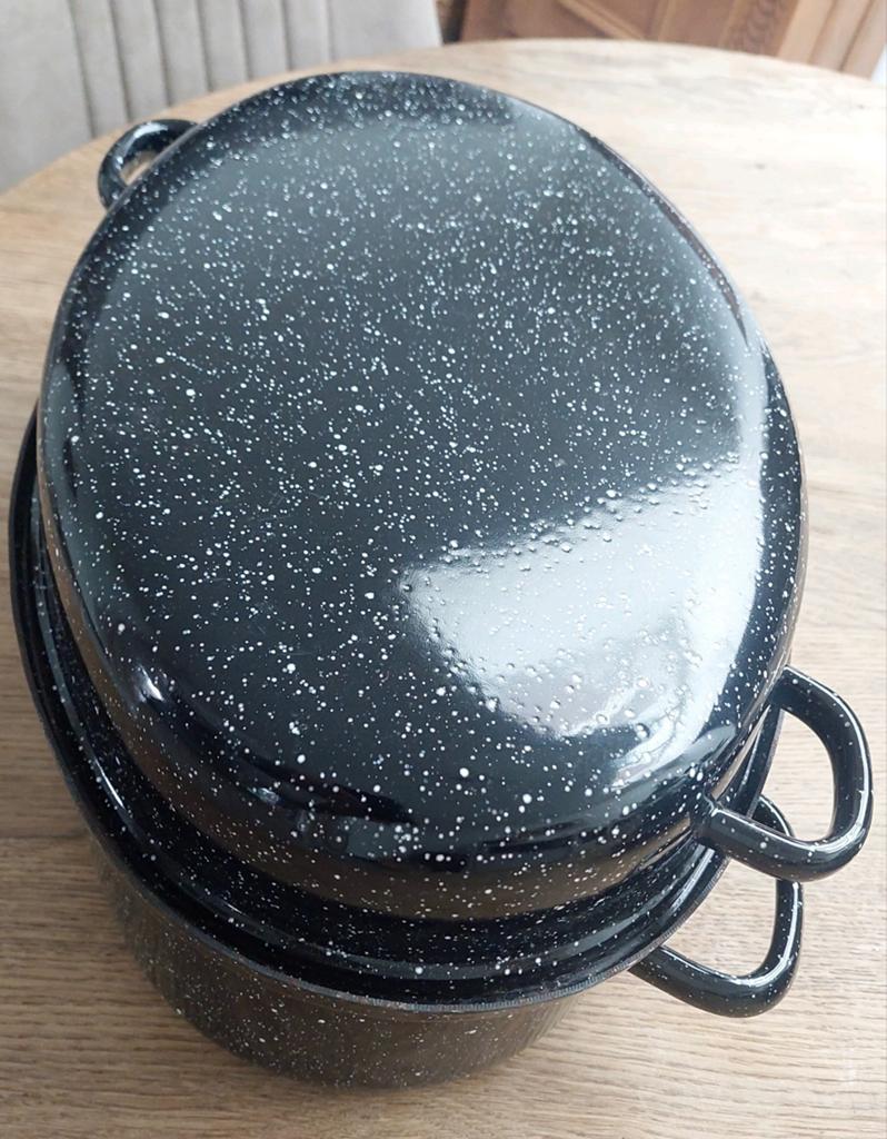 Braadketel Braadslede braadpan met deksel geëmailleerde  igs, Ophalen of Verzenden, Zo goed als nieuw, Gietijzer, Koekenpan of Braadpan