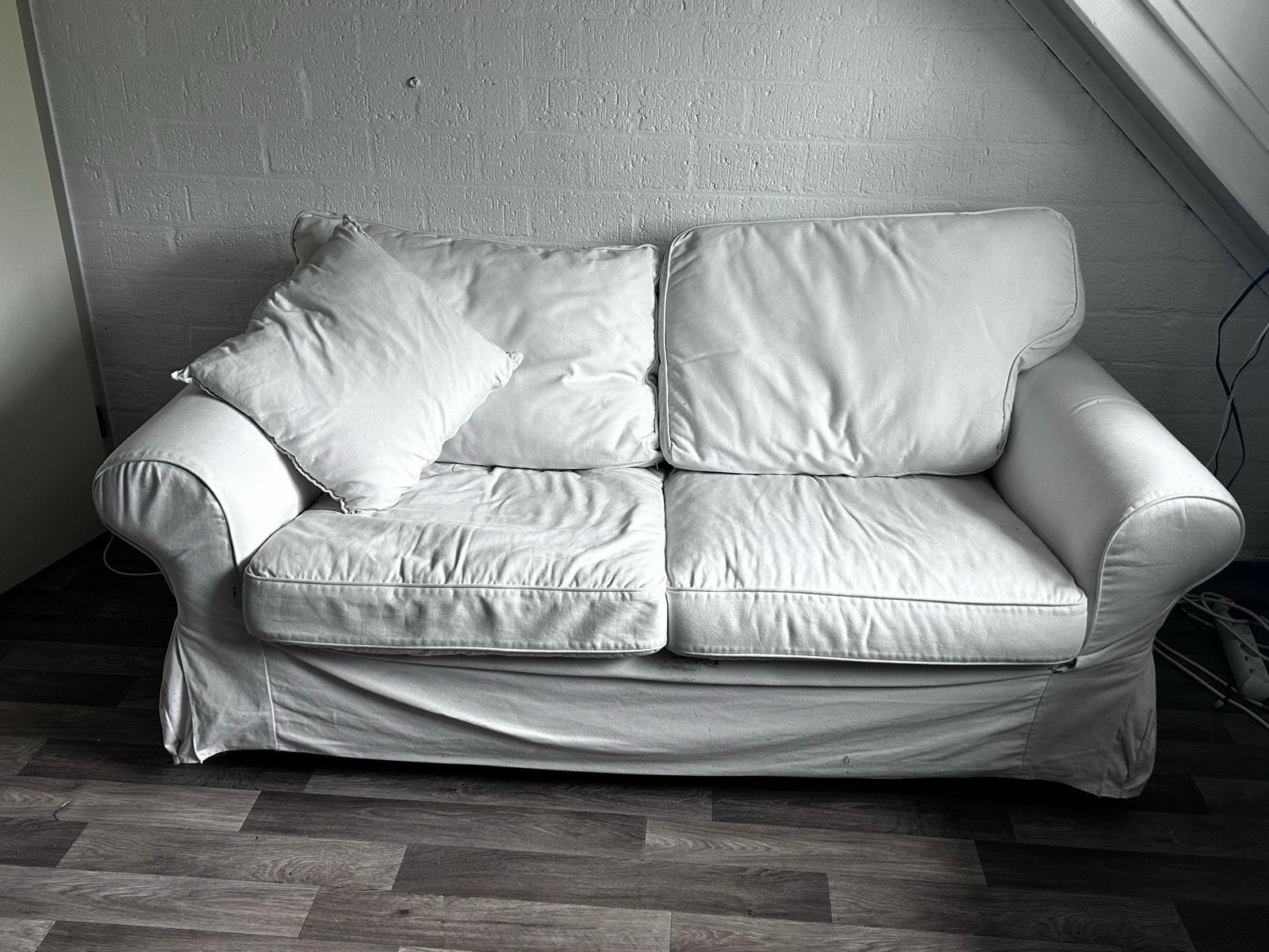 IKEA Ektorp 2-zitsbank wit, Ophalen, Gebruikt, 150 tot 200 cm, Tweepersoons