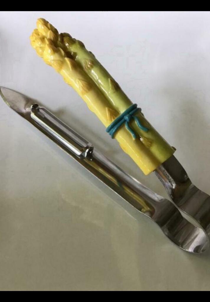 Asperges, aspergeschiller, dunschiller, aspergemes, asperge, Ophalen of Verzenden, Zo goed als nieuw