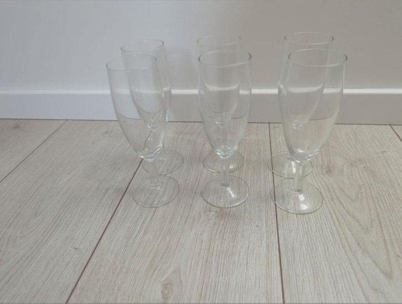 Champagneglazen - zes stuks, Ophalen of Verzenden, Zo goed als nieuw, Overige typen