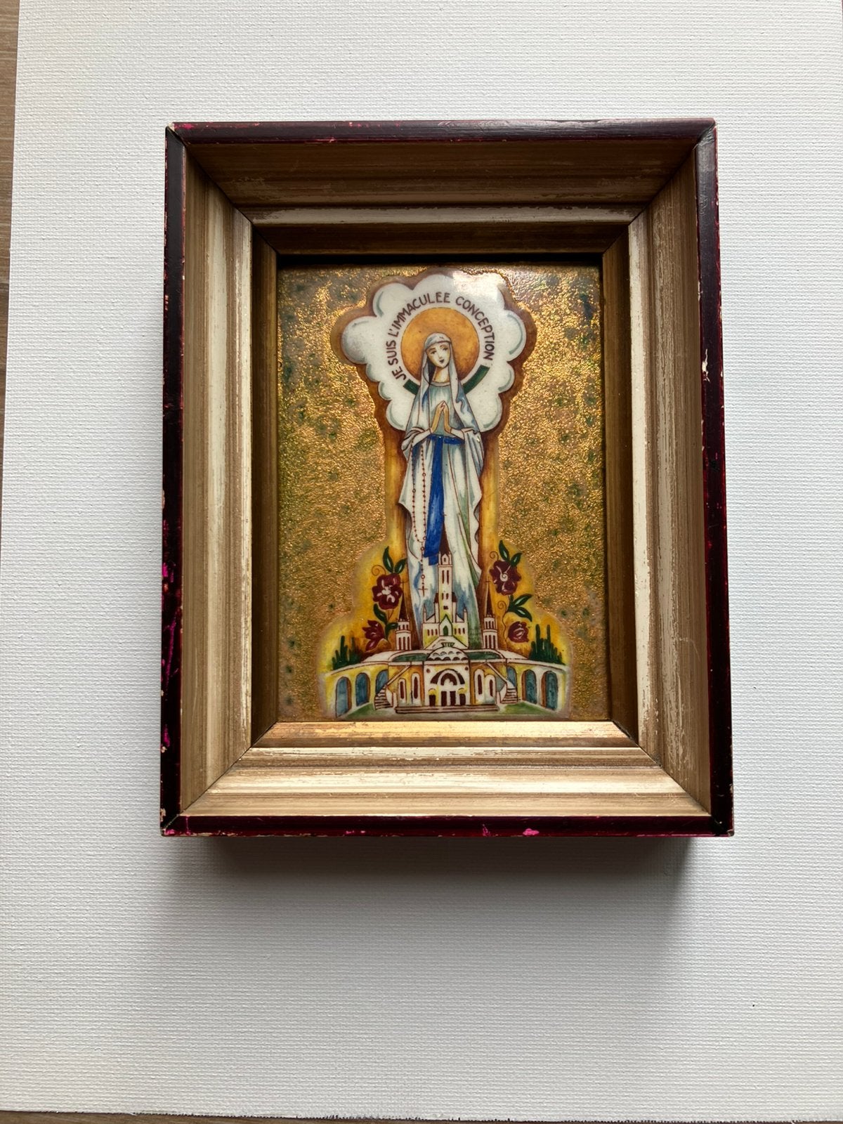 Emaille schilderij op koper “Maagd Maria”, Ophalen of Verzenden