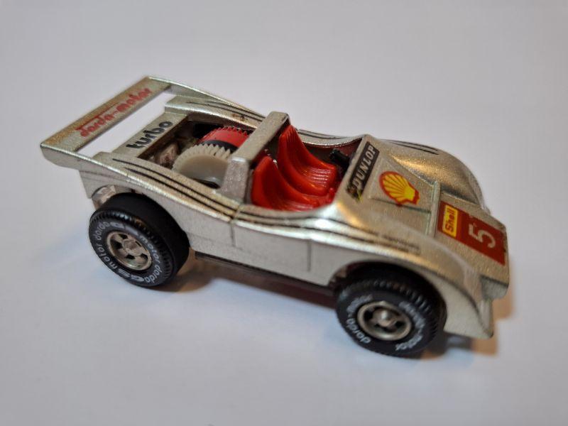 Turbo Shell Racer Darda zilvergrijs met goede motor 3 inch, Ophalen of Verzenden, Zo goed als nieuw, Auto