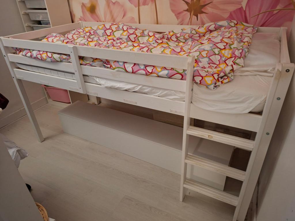 Hoogslaper vanaf 6 jaar. Inclussief matras en lattenbodem., Ophalen, Gebruikt, Hoogslaper