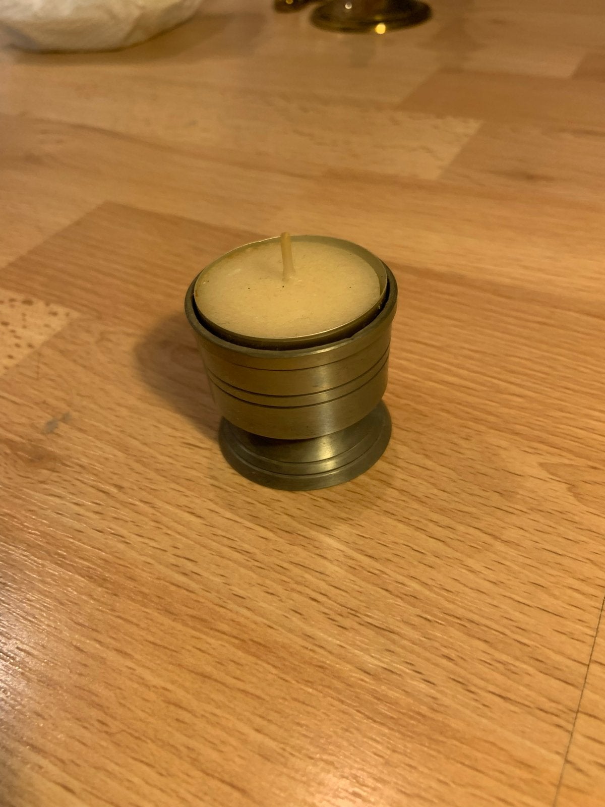 Vintage Tinnen Kaarsenhouder - Klein en Decoratief, Ophalen of Verzenden, Overige materialen