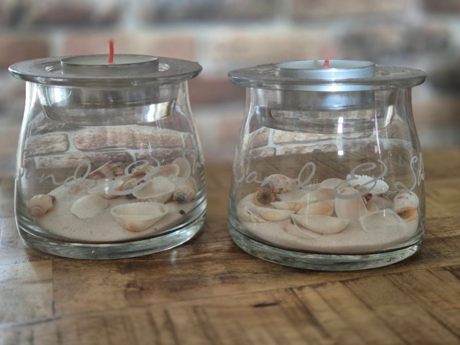 2 windlichten "sand &shells Riviera Maison, 10 cm, Rivièra Maison, Ophalen of Verzenden, Glas