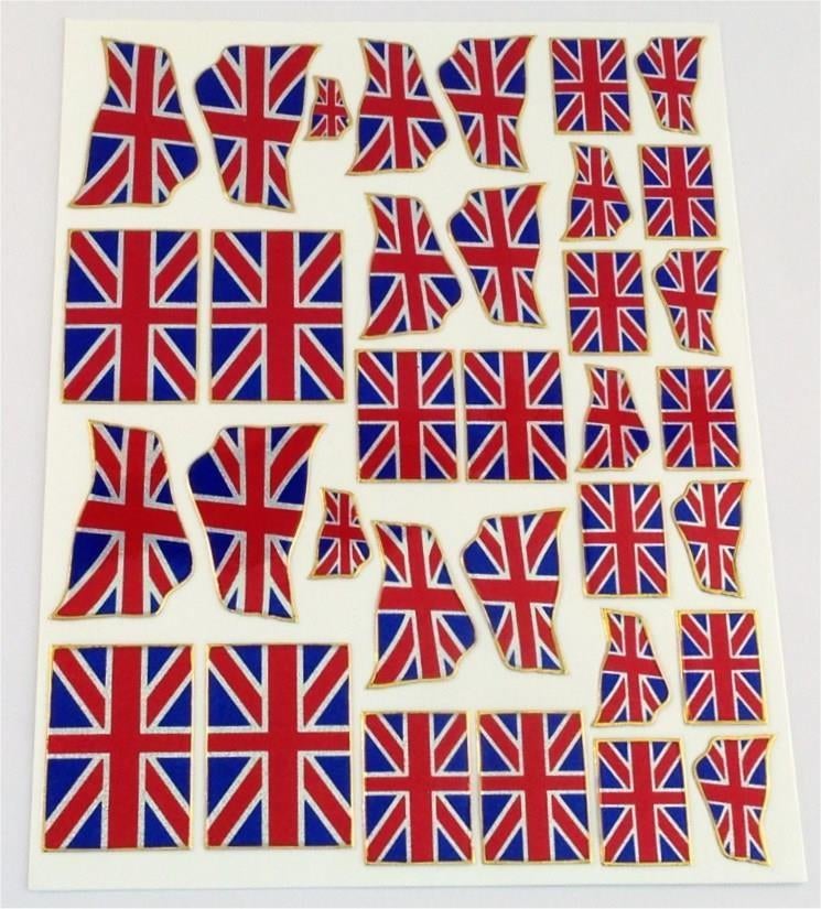 Union Jack vlag metallic stickervel #1, Ophalen of Verzenden, Nieuw, Bedrijf of Vereniging