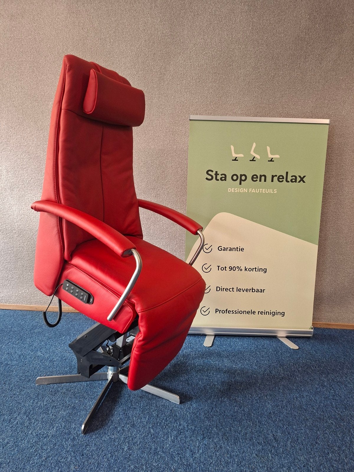 Sta op relax fauteuil Prominent C102 extra luxe op accu 🔋, Minder dan 75 cm, Hoofdstraat 60 Schijndel, Ophalen of Verzenden, Zo goed als nieuw