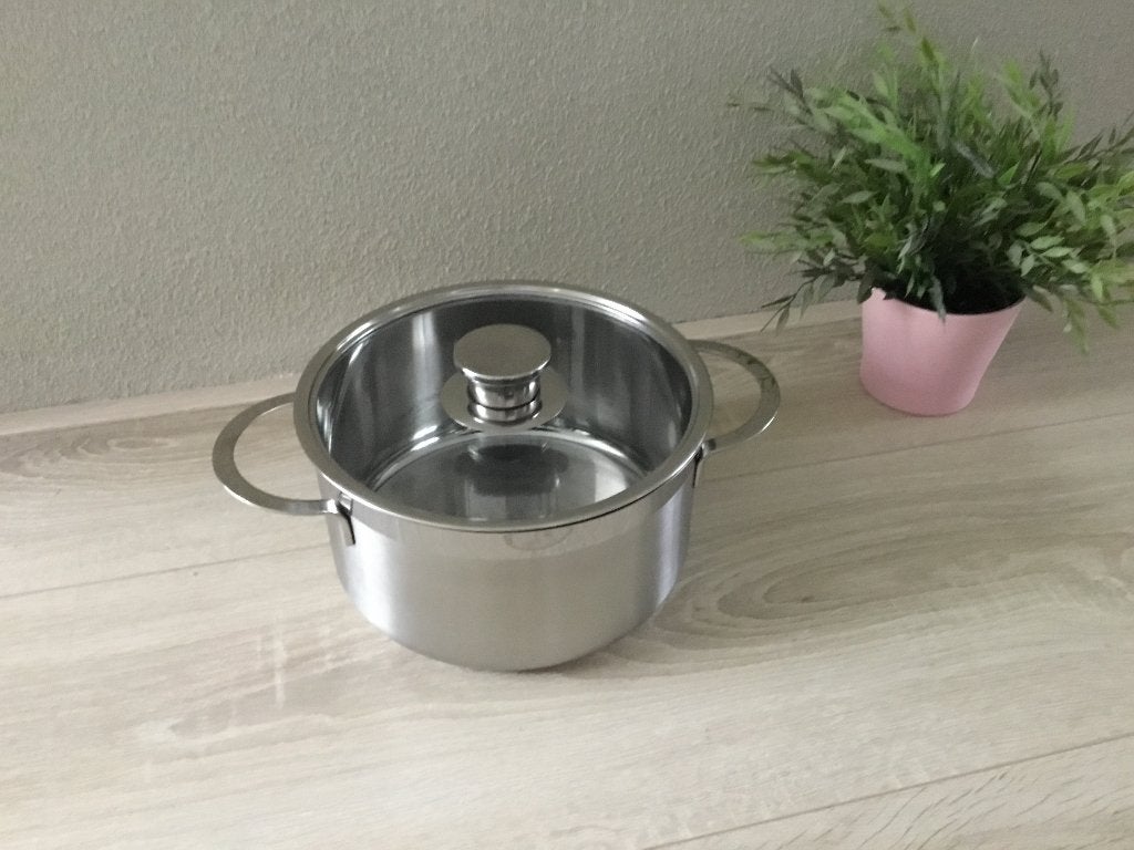 Mooie kookpan RVS, Ophalen, Geschikt voor inductie, Zo goed als nieuw, Rvs
