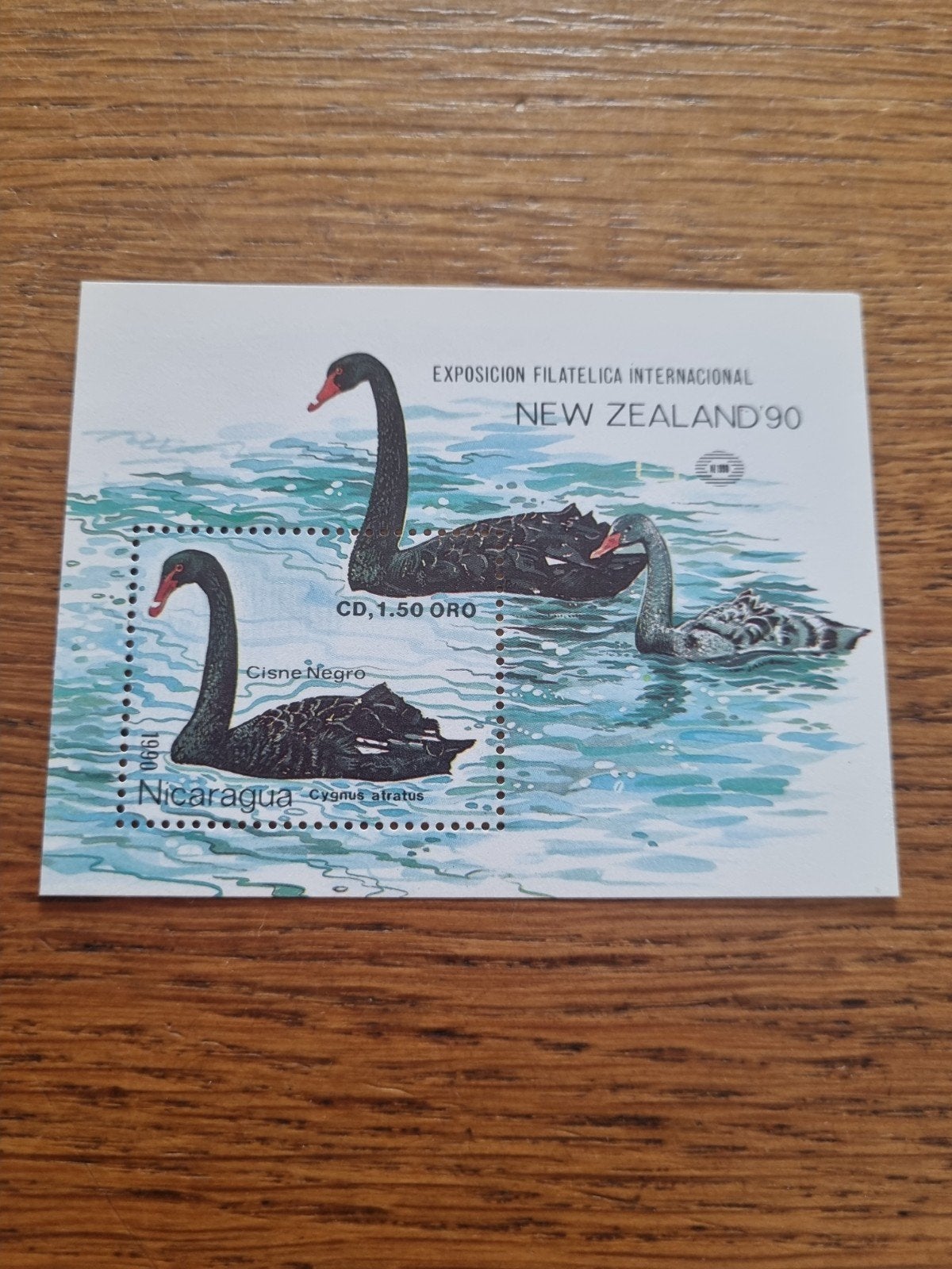 Nicaragua postzegel - Zwarte zwanen - Nieuw-Zeeland 90, Ophalen of Verzenden
