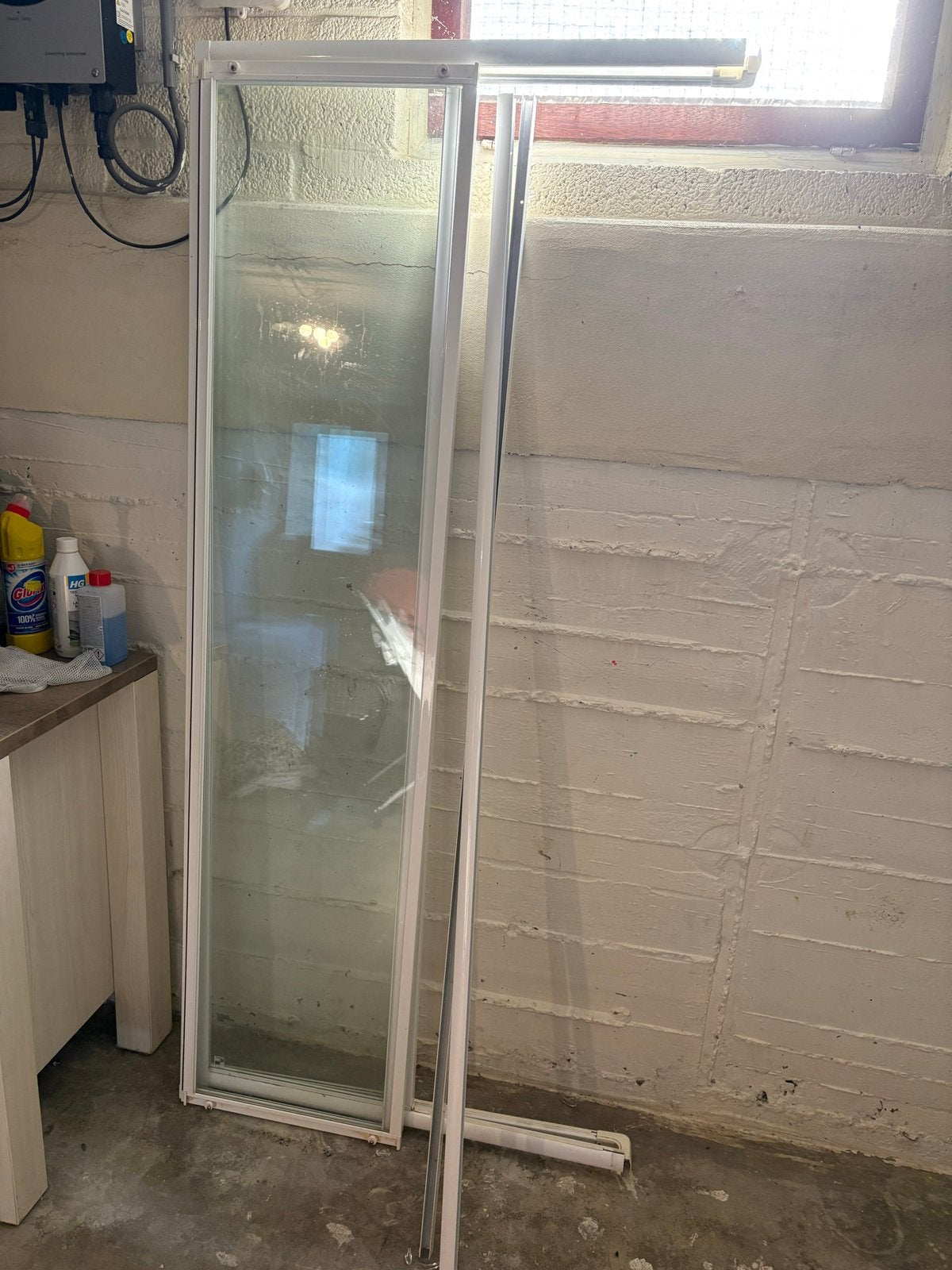 Douchecabine hoek - Glazen douchewand, Ophalen, Gebruikt, Met douche