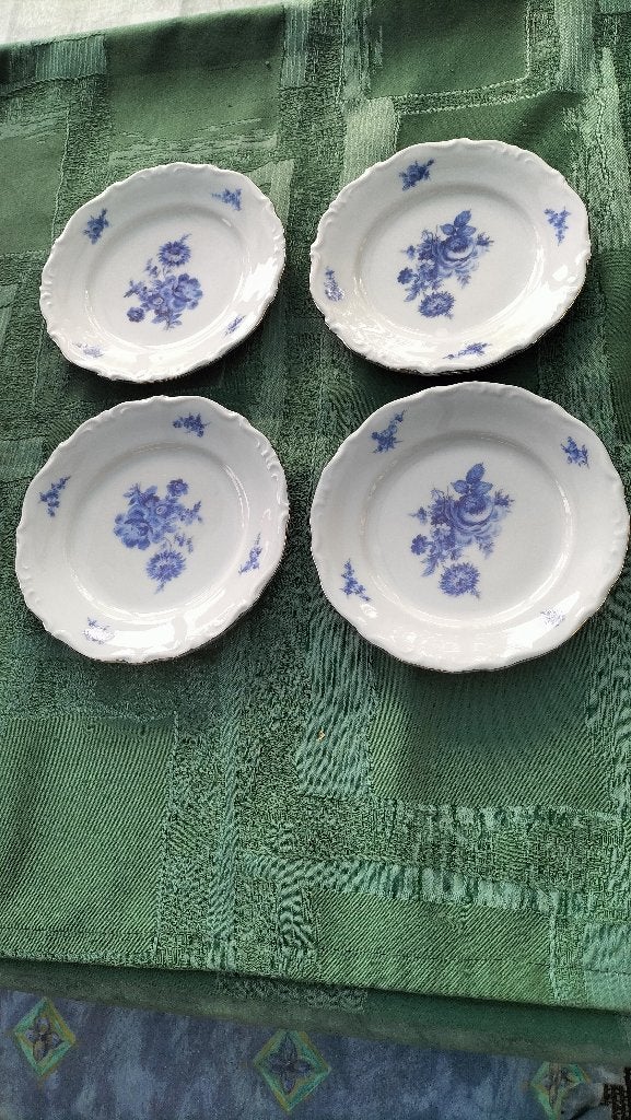 4 Gebaksbordjes Queen Anne servies - Nieuw/, Ophalen of Verzenden, Nieuw, Overige stijlen, Bord(en)