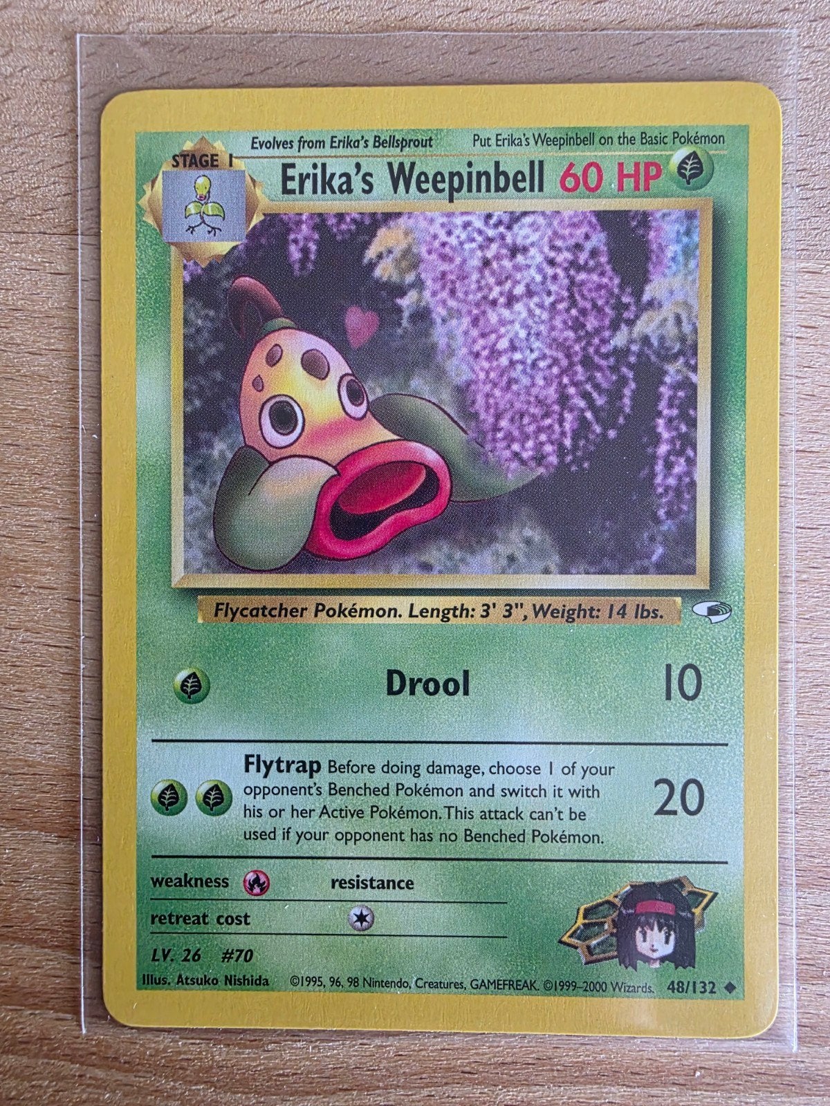 Erika's Weepinbell 48 Gym Heroes (Engels), Ophalen of Verzenden, Gebruikt, Losse kaart