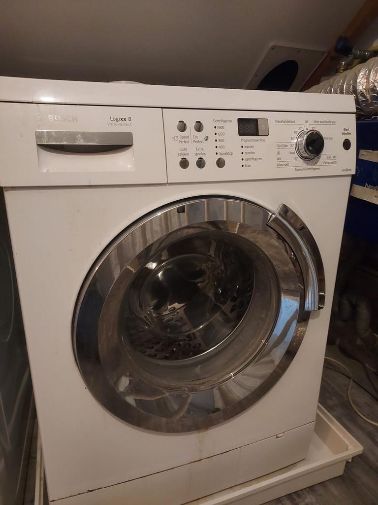 Whirlpool droger en Bosch wasmachine - Samen te koop!, Ophalen, 1200 tot 1600 toeren, Gebruikt, 8 tot 10 kg