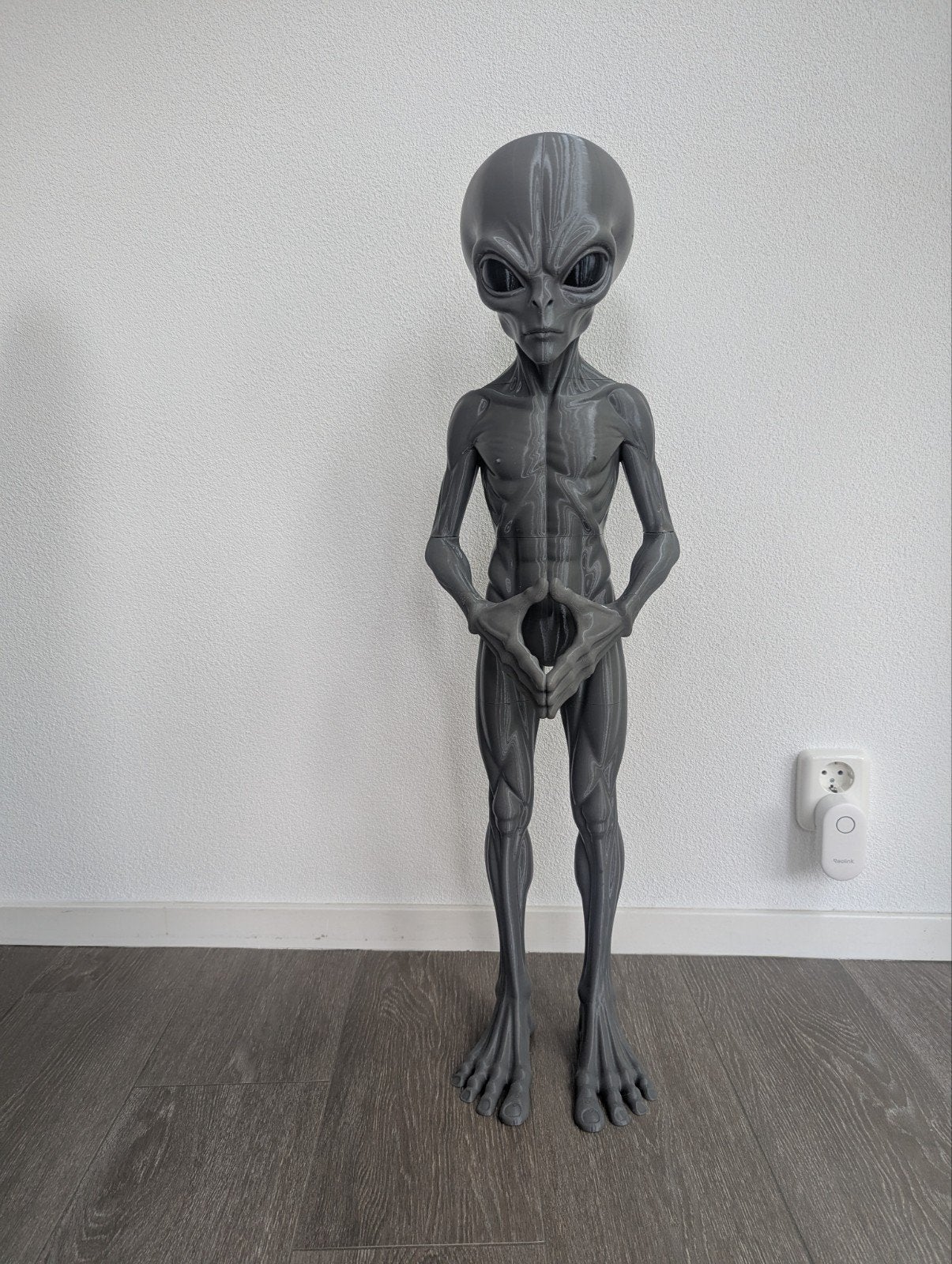 Grijze Alien Sculptuur - Uniek Decoratief Beeld, Ophalen, Overige onderwerpen, Kunststof, 50 - 100 cm