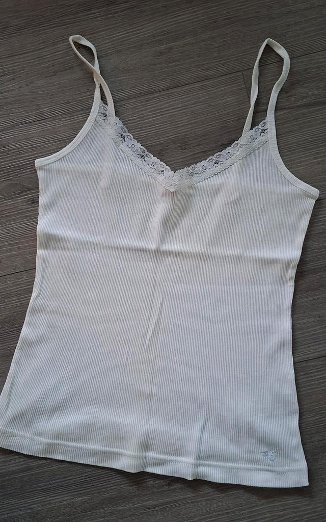 Esprit singlet wit met kantje maat m, Ophalen of Verzenden, Wit, Zonder mouw