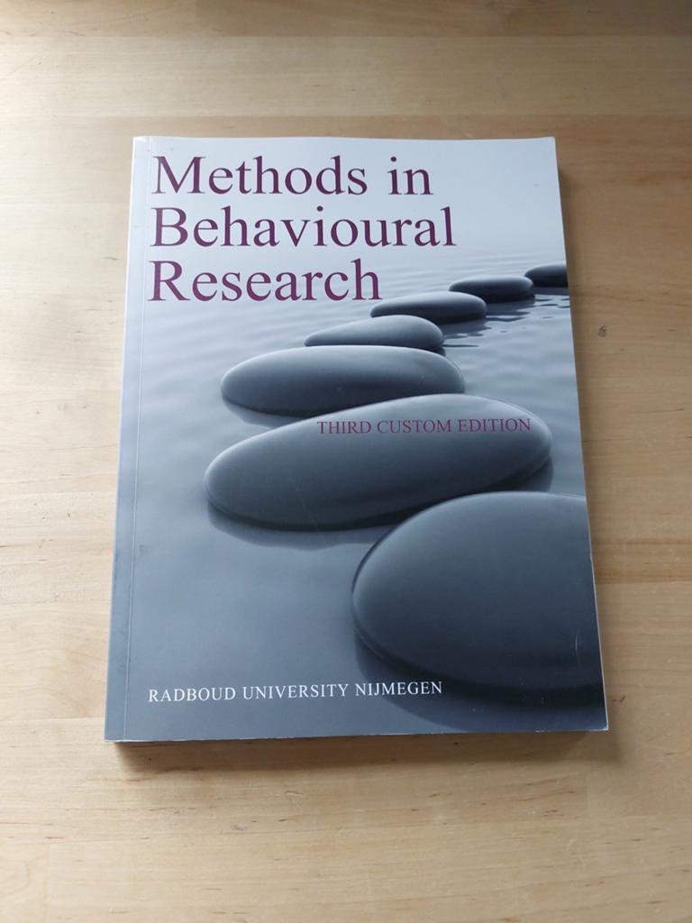 Methods in Behavioural Research - Radboud Universiteit, Onbekend, Ophalen of Verzenden, Gamma, WO