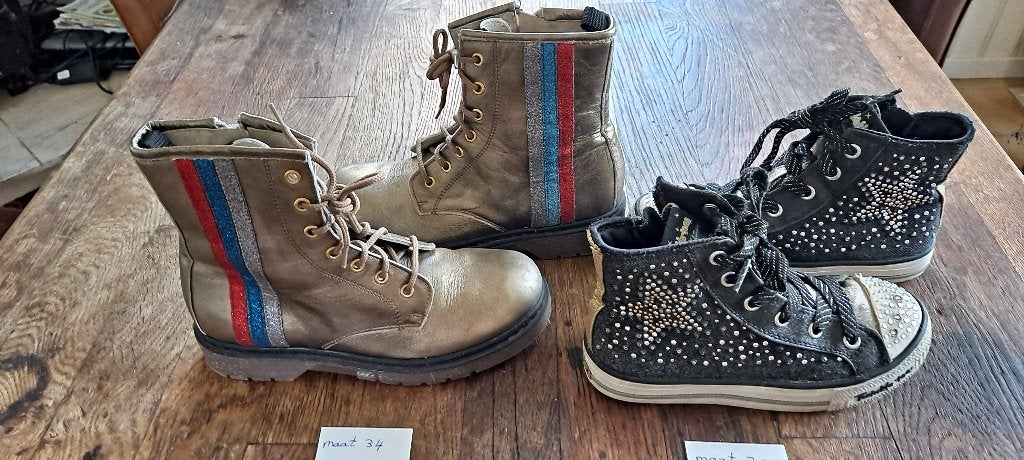 Te koop Meisjes hoge laarsjes maat 30 en 34., Ophalen, Overige kleuren, Lage of Enkellaarzen, Shoeby