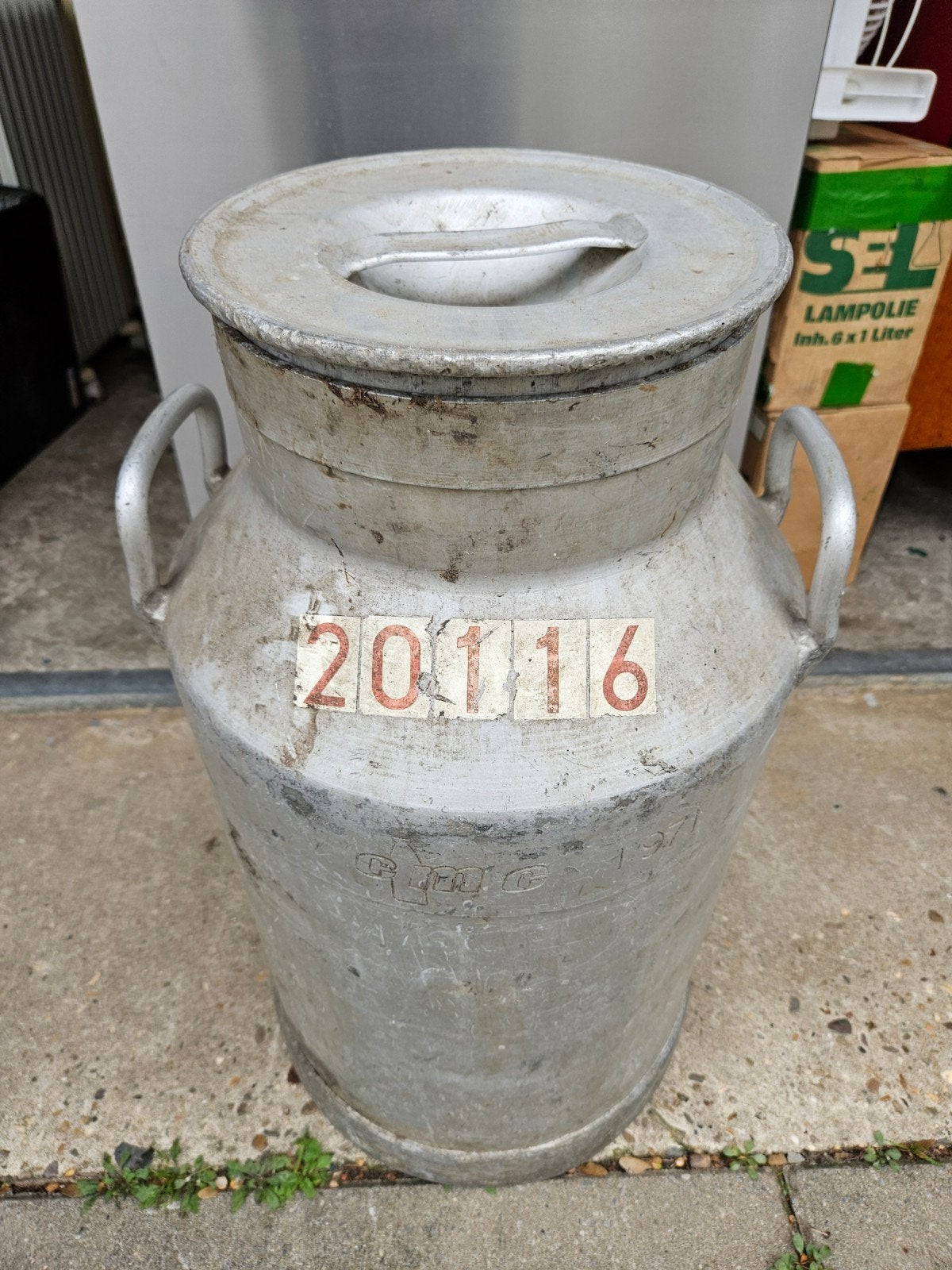 Vintage Aluminium Melkbus met Deksel en Handvatten, Ophalen of Verzenden
