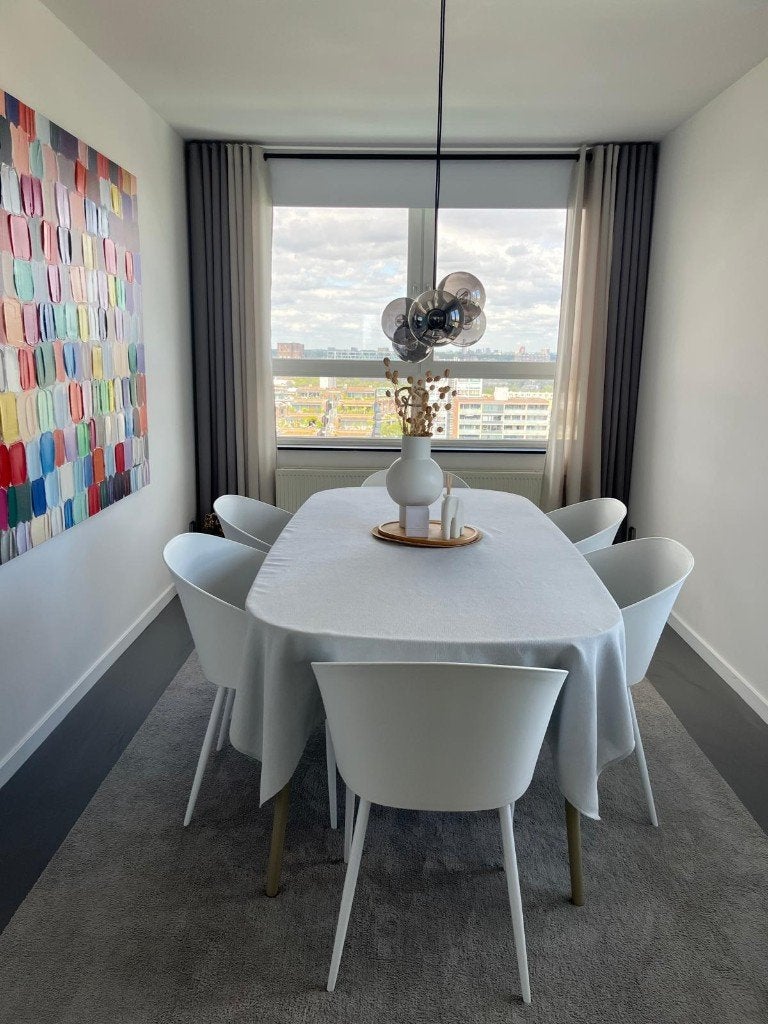 Dinning Table with chairs, Modern table white, Zo goed als nieuw, Vijf personen of meer, 150 tot 200 cm