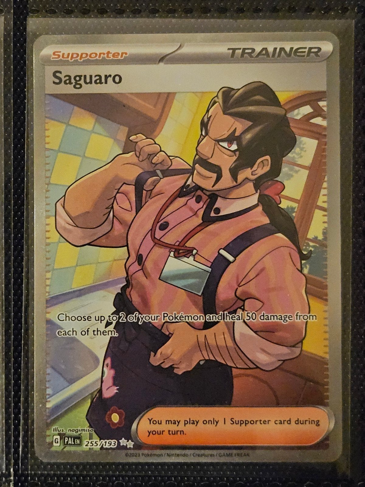 Pokemon Saguaro 255/193 Paldea Evolved, Ophalen of Verzenden, Zo goed als nieuw, Losse kaart, Foil