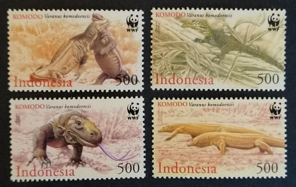 INDONESIË - nrs. 2081 t/m 2084 Wereld Natuur Fonds 2000, Ophalen of Verzenden, Postfris, Zuid-Azië