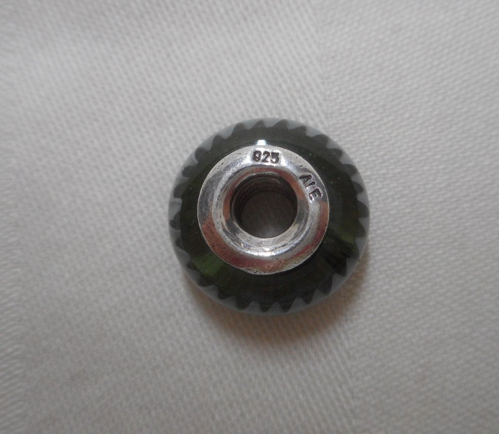Pandora murano bedel met zilveren kern nr.028, Sieraden, Tassen en Uiterlijk, Bedels, Gebruikt, Pandora, 1 bedel, Glas of Kristal