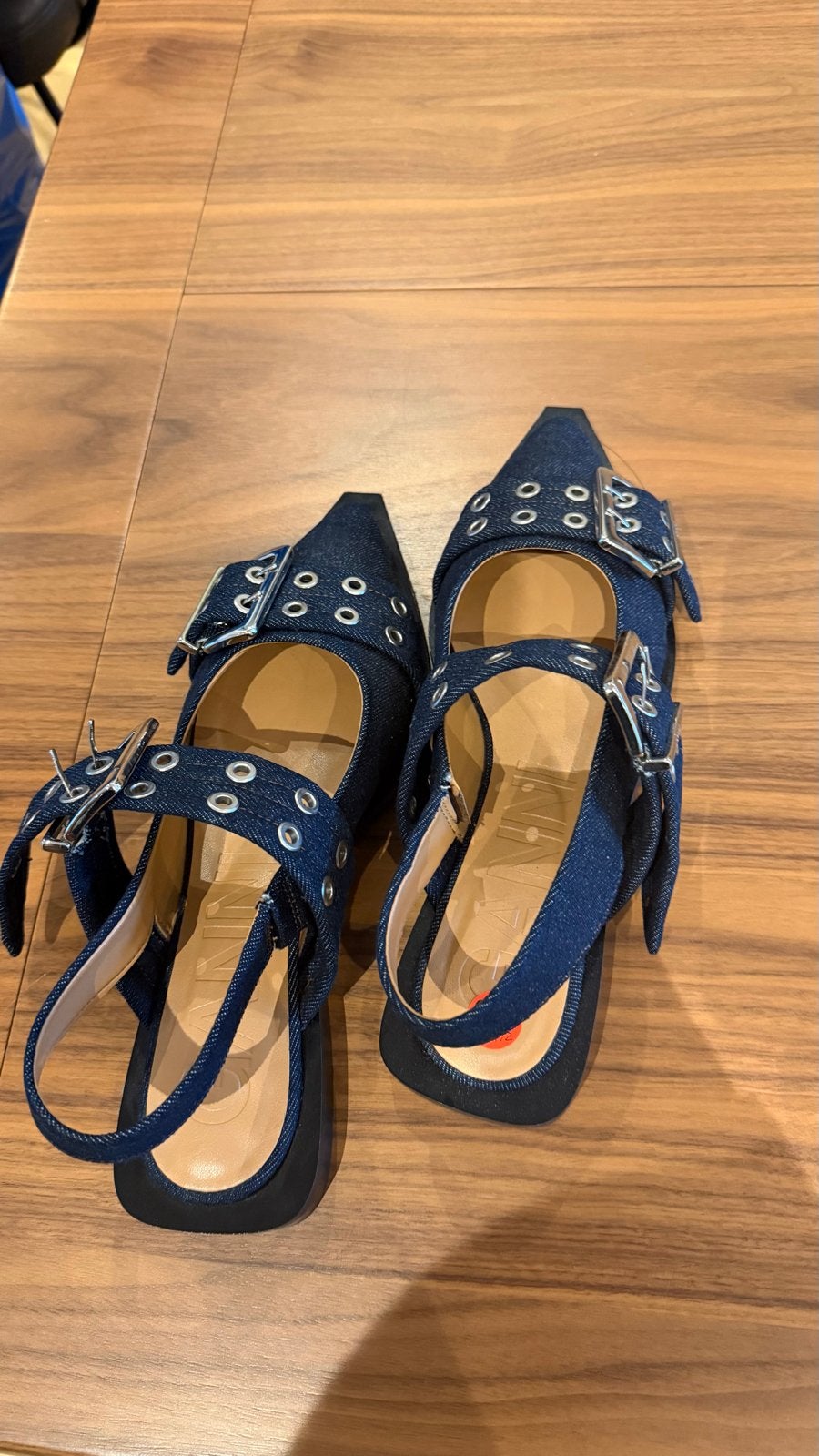 GANNI blauwe schoenen met gespen - Maat 40, Ophalen, Blauw, Nieuw, Ballerina's